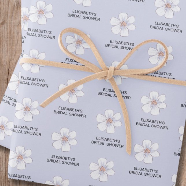 Lila florales Brautparty Geschenkpapier Set (Von Creator hochgeladen)