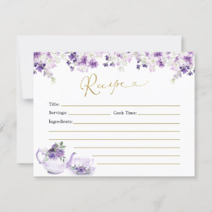 Lila florales Brautparty Teezeremonie Karte