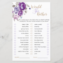 Lila florales Brautparty würde sie eher spielen
