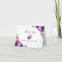 Lila florales Bridal Tee Party Danke