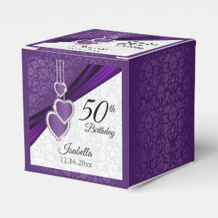 Lila florales Geburtstagsdesign Geschenkschachtel