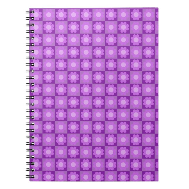 Lila florales geometrisches Muster Notizblock (Vorderseite)