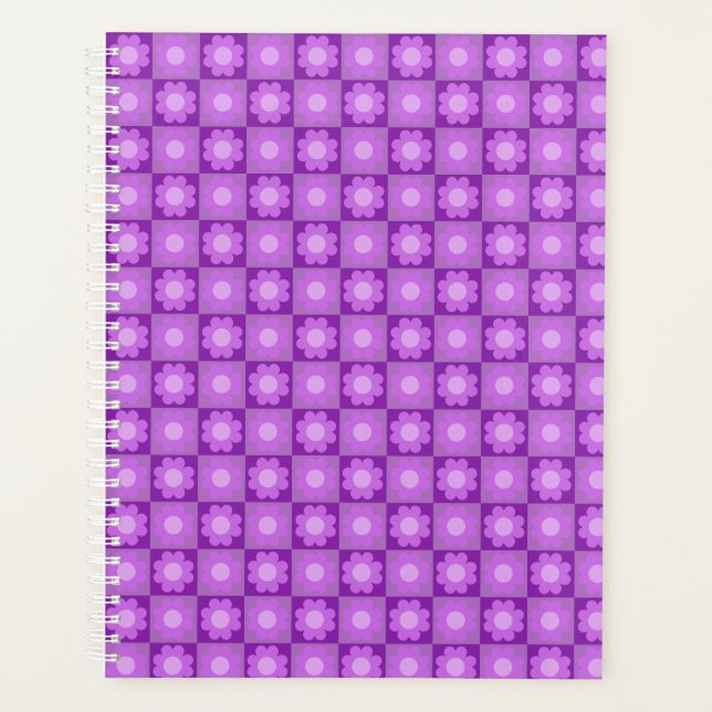Lila florales geometrisches Muster Planer (Vorderseite)