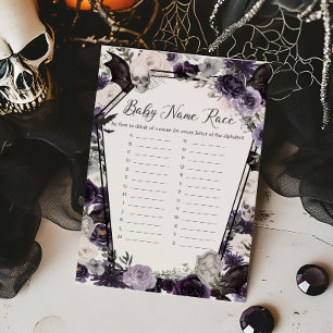 Lila florales Gothic Baby Name Race Game