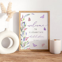 Lila florales Lavendel Brautparty Willkommen