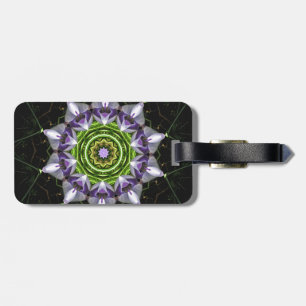 Lila florales Mandala-Kaleidoskop-Kunst Gepäckanhänger