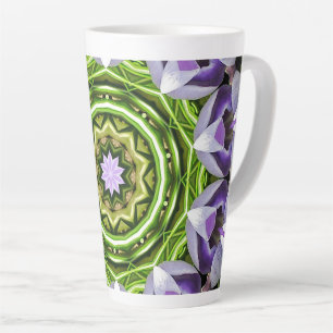 Lila florales Mandala-Kaleidoskop-Kunst Milchtasse