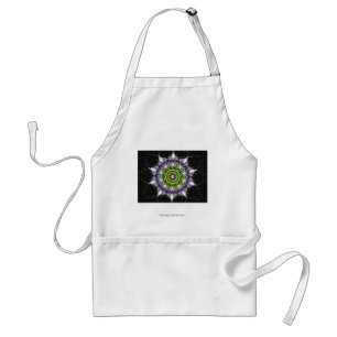 Lila florales Mandala-Kaleidoskop-Kunst Schürze