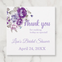 Lila florales Thema Danke Dusche Fevor Tags Geschenkanhänger
