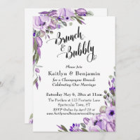 Lila Floralfarben Brunch & Bubble