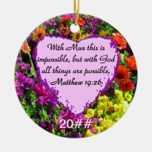 LILA FLORALMATTHEW 19:26 FOTO-DESIGN KERAMIK ORNAMENT