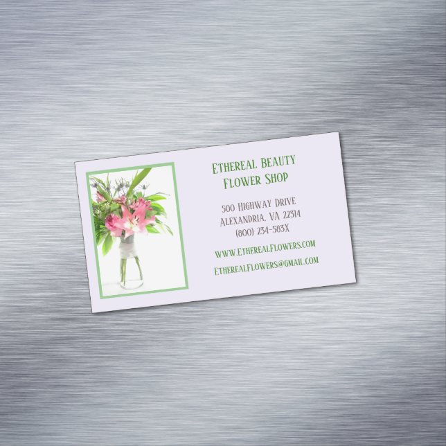 Lila Florist Magnetische Visitenkarte (Beispiel)