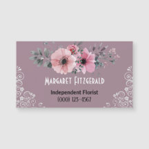 Lila floristische Magnetkarte