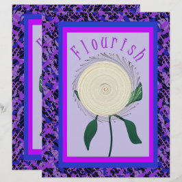 Lila Flourish-Blumen-Schabblonenpapier 2-seitig Pa