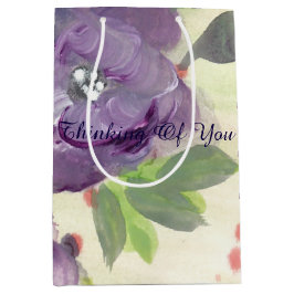 Lila Flower-Geschenktasche Mittlere Geschenktüte