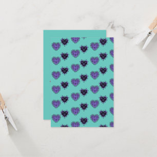 Lila Flower Hearts Karte