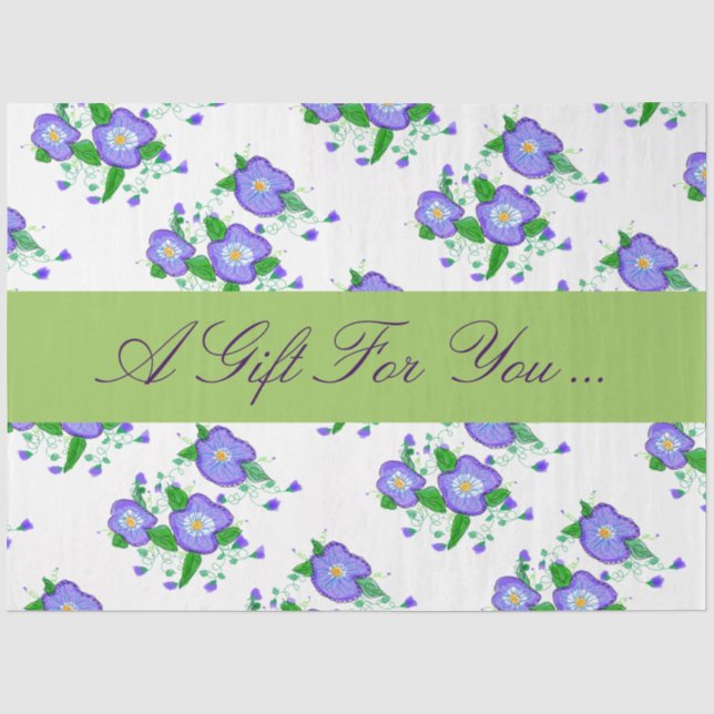 Lila Flower-Tissue Seidenpapier (Vorderseite)