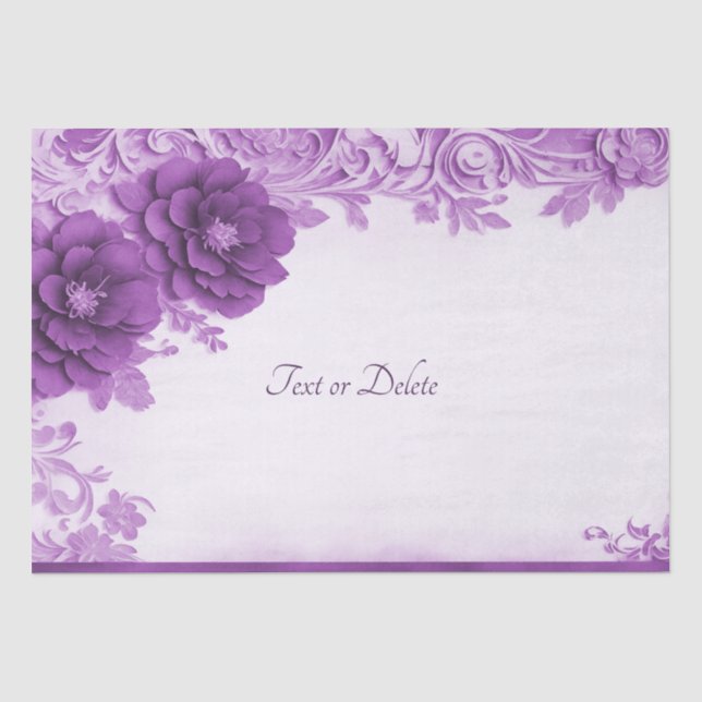 Lila Flowers Geblüht Gewebepapier Seidenpapier (Vorderseite)