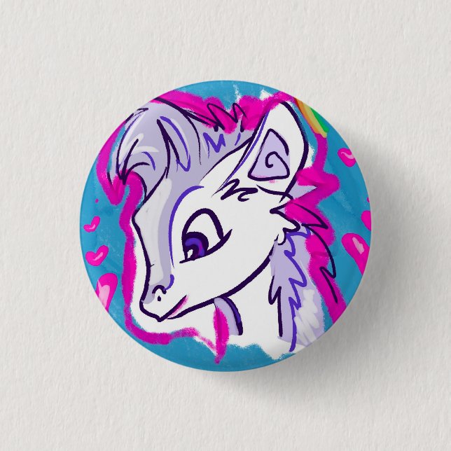Lila Fluff Button (Vorderseite)