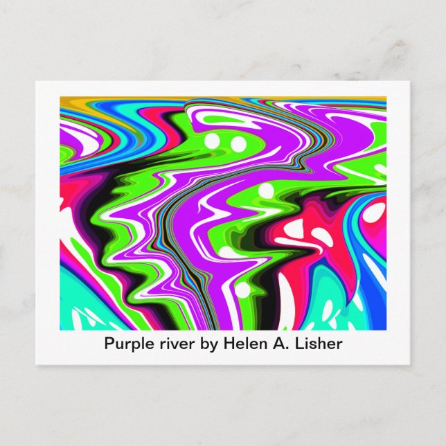 Lila Flusskunst Postkarte (Vorderseite)