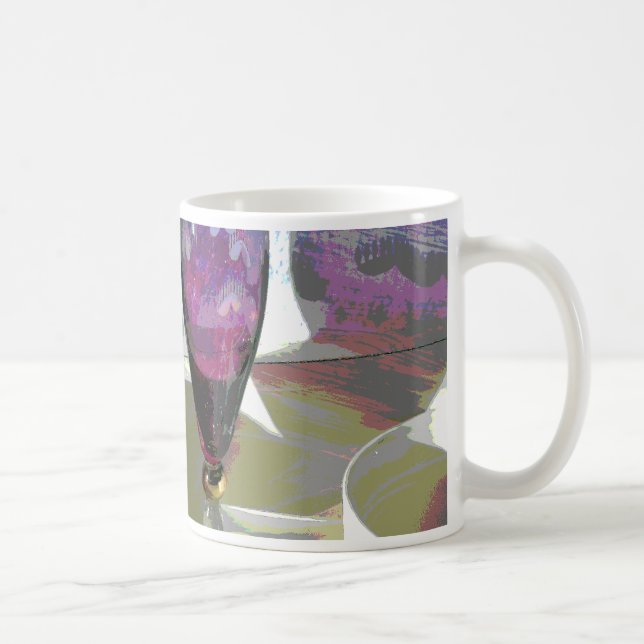 Lila Flutglas mit Schatten Kaffeetasse (Rechts)