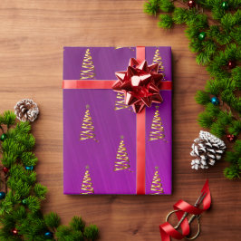 Lila Foil stilisierte Weihnachtsbaumwrapping Paper Geschenkpapier