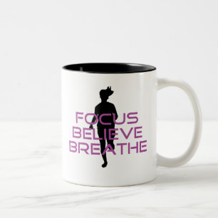 Lila Fokus glauben Atmen Zweifarbige Tasse