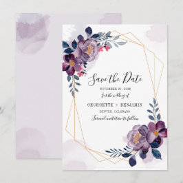 Lila Foliage-Hochzeit Save The Date