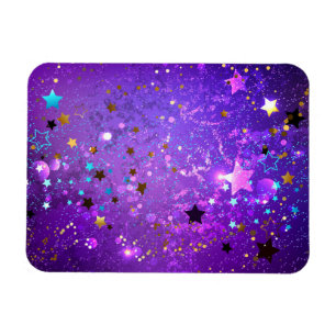 Lila Folienhintergrund mit Sternen Magnet