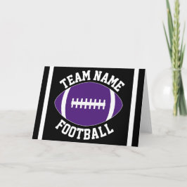 Lila Football Custom Team Name/Text Sports Party Karte