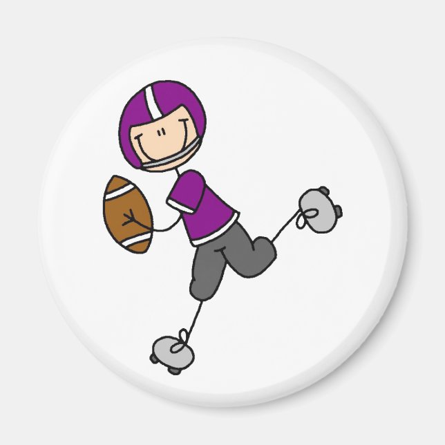 Lila Football Player Magnet (Vorne)