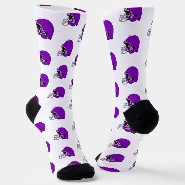 Lila Footballhelme Socken (Gewinkelt)