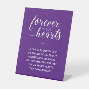 Lila Forever in Hearts Memorial Class Wiedersehen Sockelschild