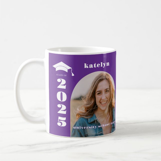 Lila Foto Abschluss Kaffeetasse (Links)