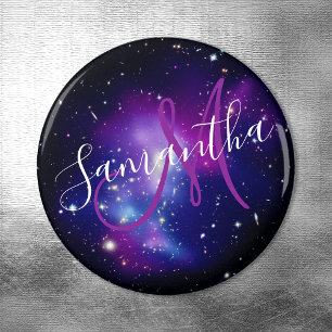 Lila Foto des Himmelsraums Mit Monogramm Magnet