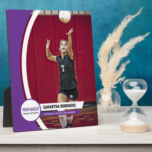 Lila Foto-Display in kurvenförmigen Rahmen (Seite)