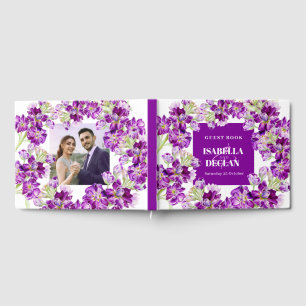 Lila Foto für kinderlose Blume Gästebuch
