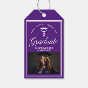 Lila Foto-Graduationspartei der Weißen Medizin Geschenkanhänger