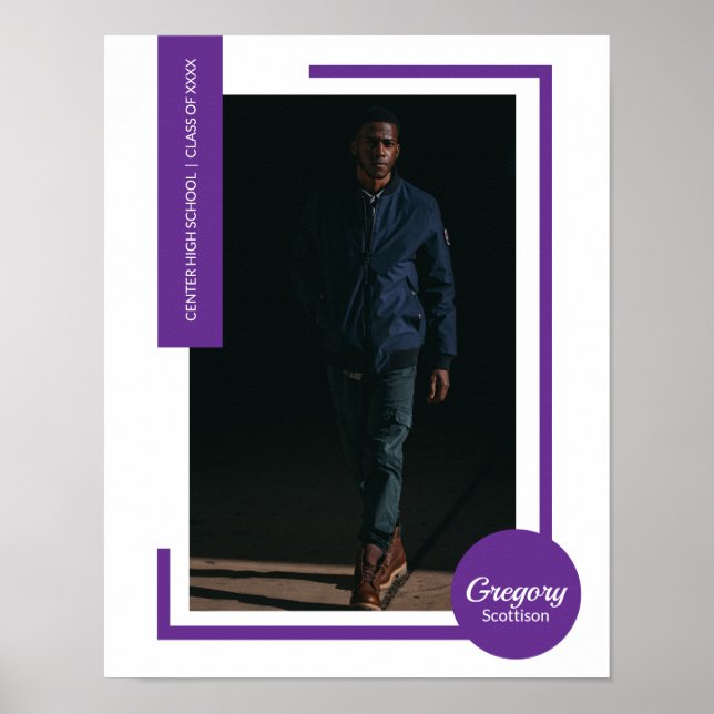 Lila Foto Moderner Abschluss Poster (Vorne)