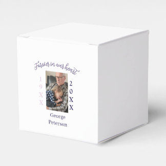 lila Foto-Text-Andenken zum Gedenken Geschenkschachtel