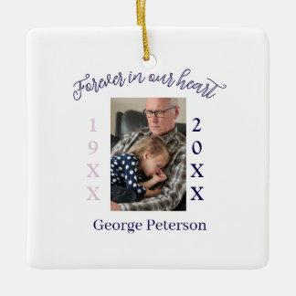 lila Foto-Text-Andenken zum Gedenken Keramikornament