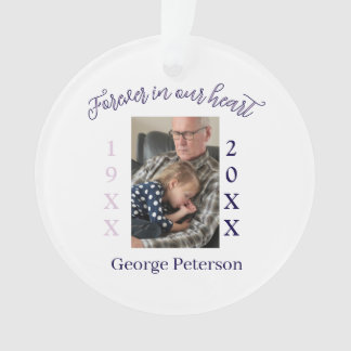 lila Foto-Text-Andenken zum Gedenken Ornament