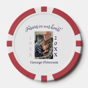 lila Foto-Text-Andenken zum Gedenken Pokerchips