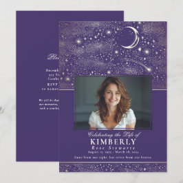 Lila Foto zur Beerdigung des Lebens Einladung