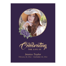 Lila Foto zur Beerdigung von Florenz Begrüßungszei