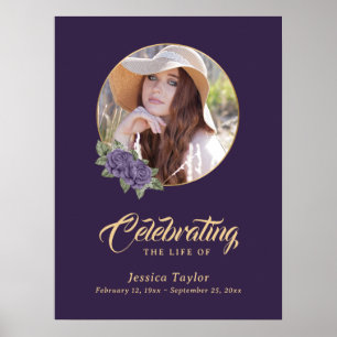 Lila Foto zur Beerdigung von Florenz Begrüßungszei Poster