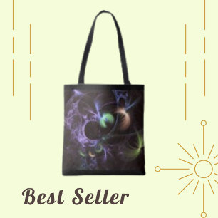 Lila Fraktal Bulb Fantasy Curve Tote Tasche