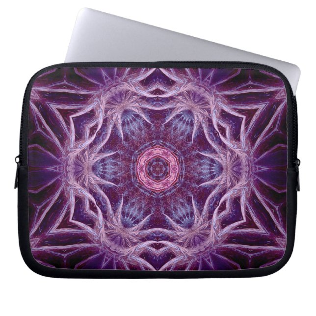 Lila Fraktal Hexagon Star Art Notebook Laptopschutzhülle (Vorderseite)
