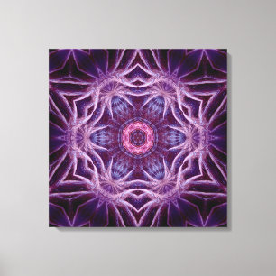Lila Fraktal Hexagon Star Leinwand