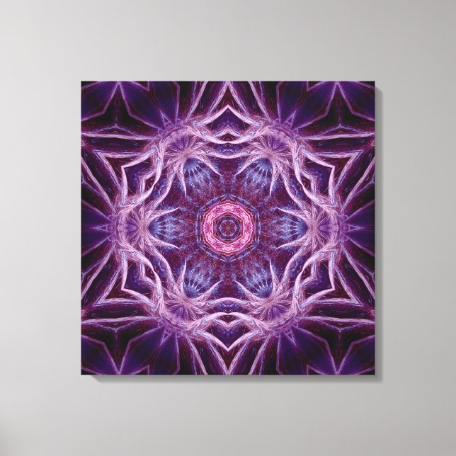 Lila Fraktal Hexagon Star Leinwand (Vorderseite)